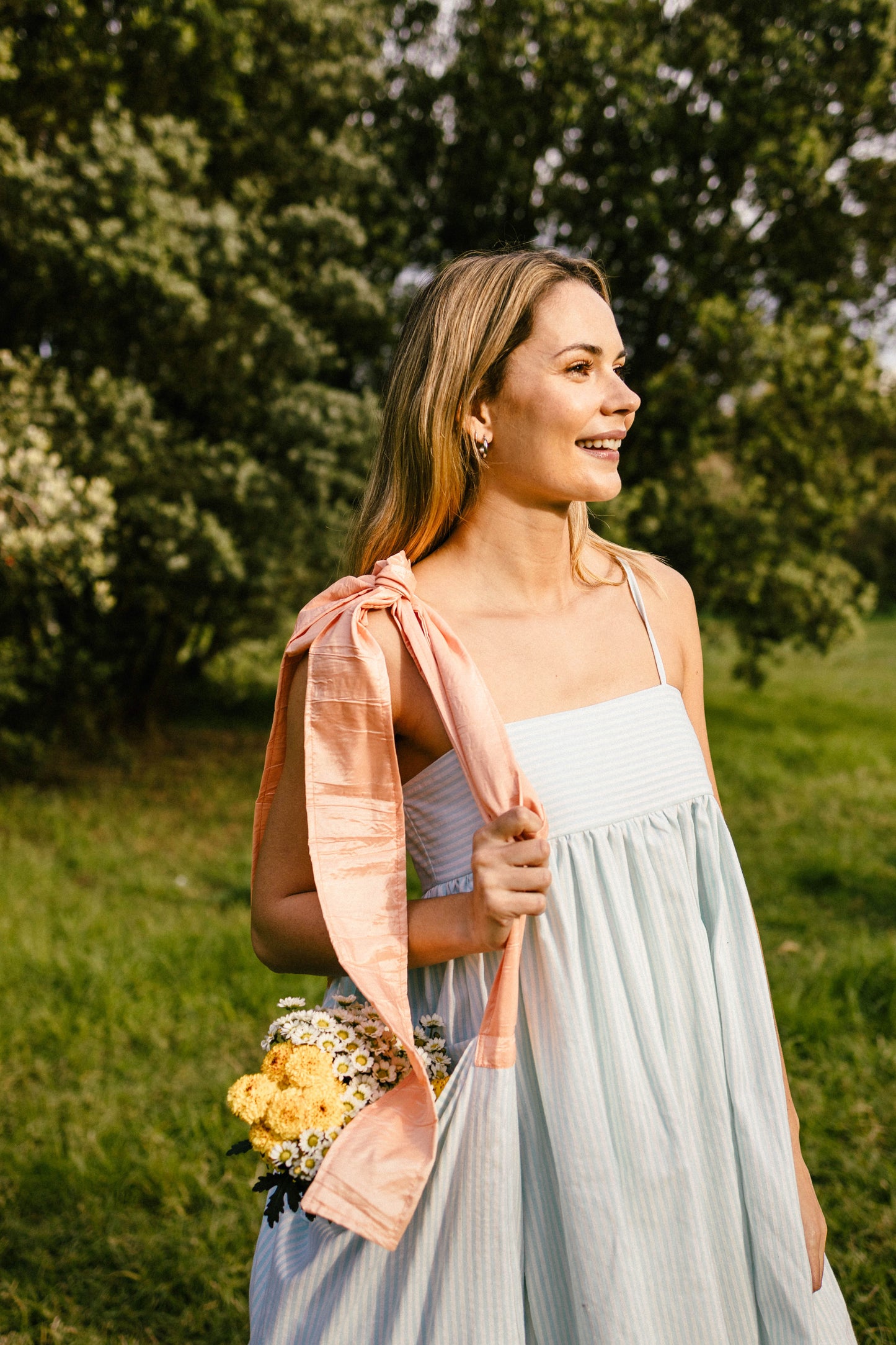Joy dress | Blue striped