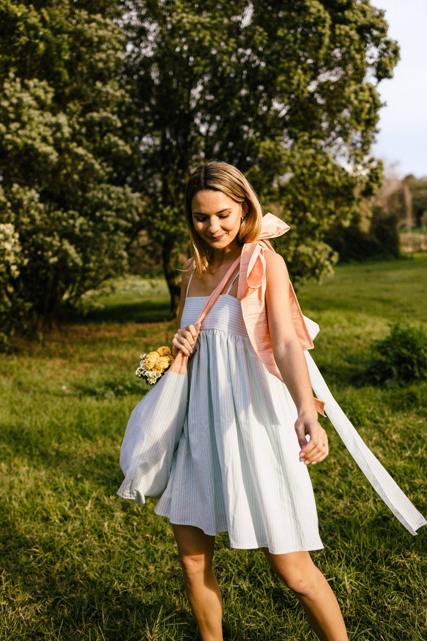 Joy dress | Blue striped
