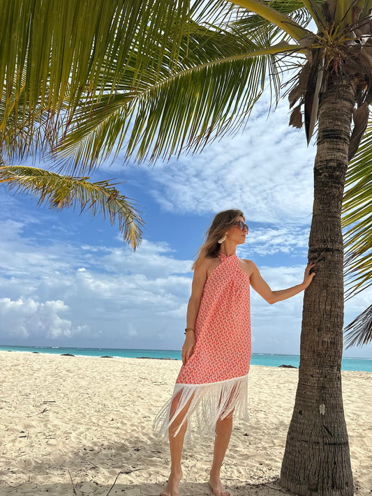 Coral Drift Dress
