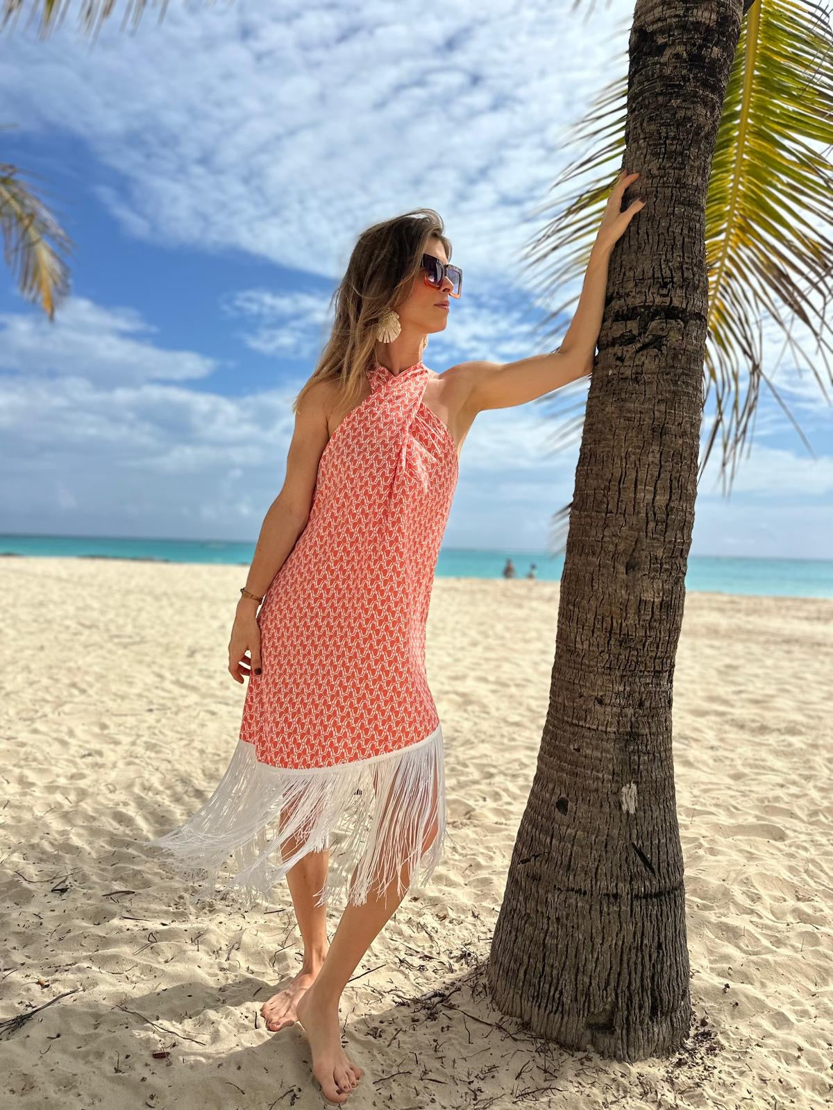 Coral Drift Dress