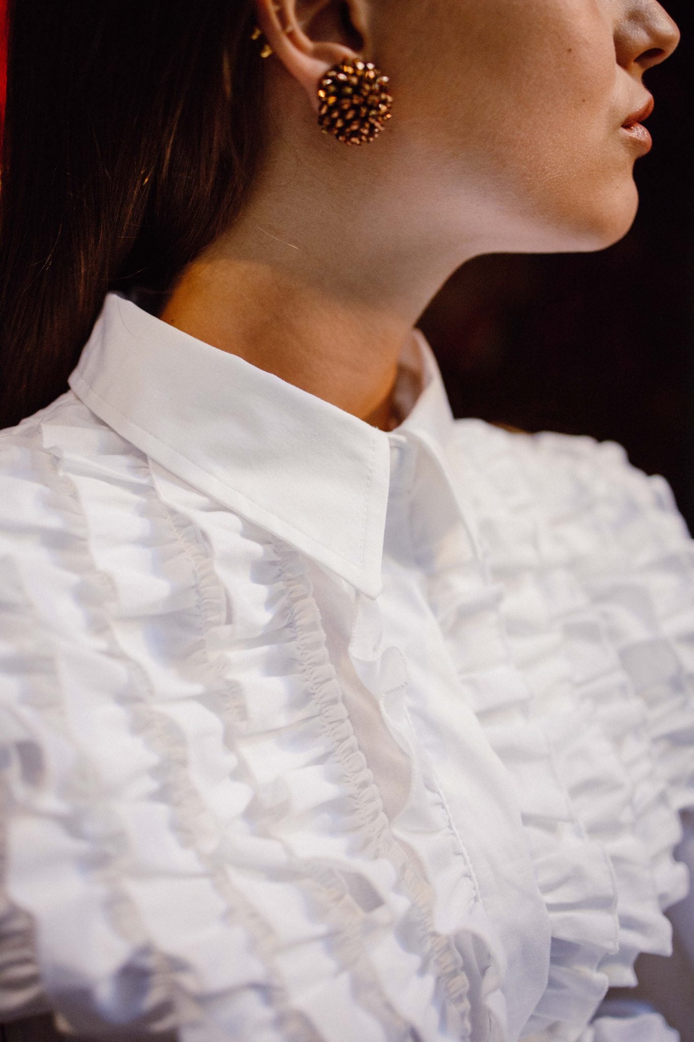Misses Ruffles Shirt | White