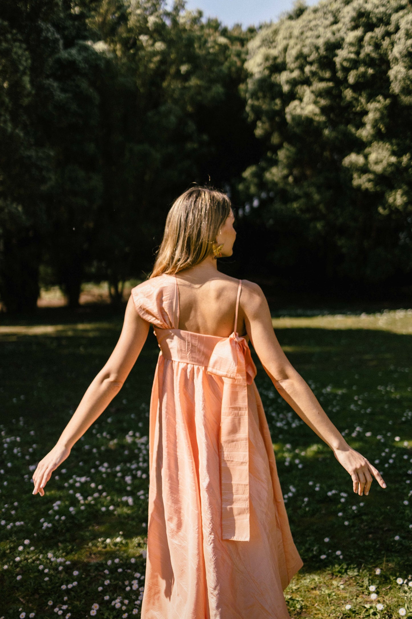 Blossom Dress | Coral Silk Fabric