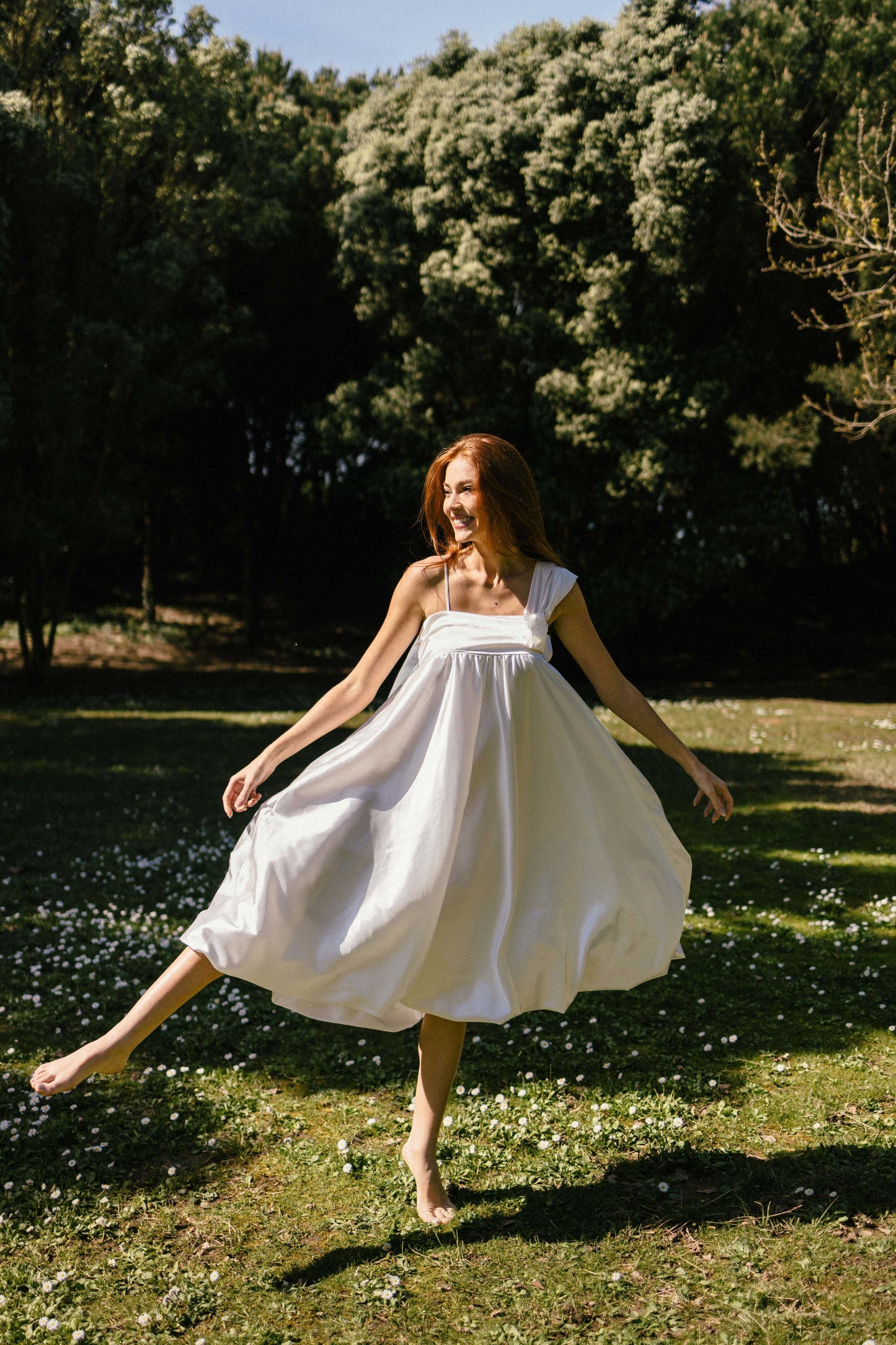 Blossom Dress | White Silk Fabric