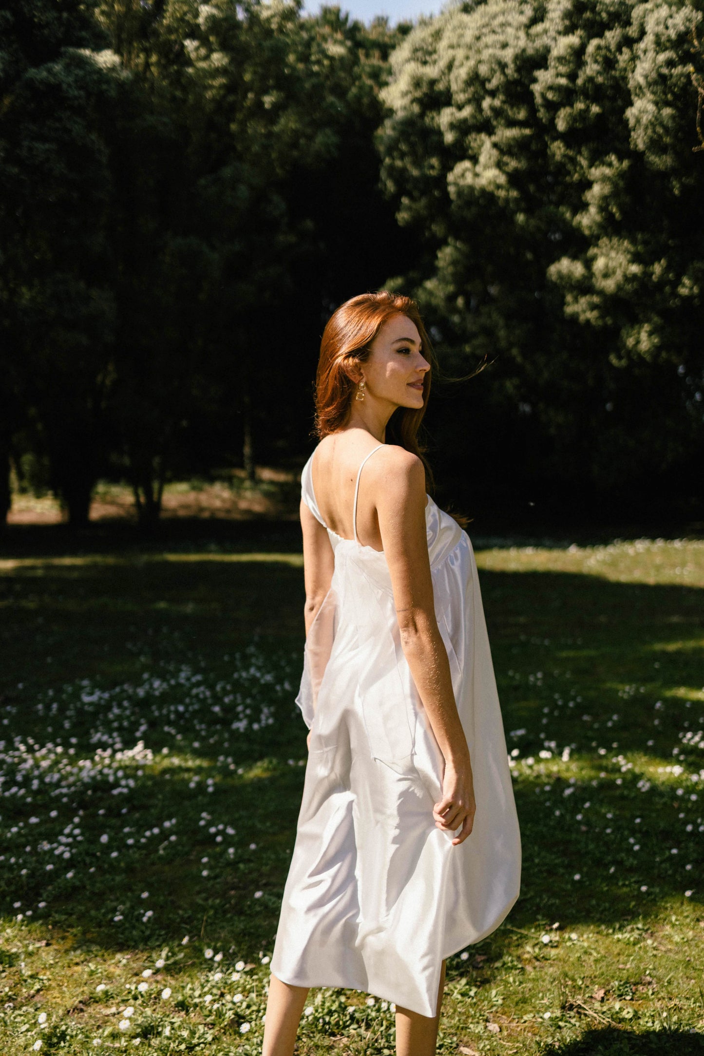 Blossom Dress | White Silk Fabric